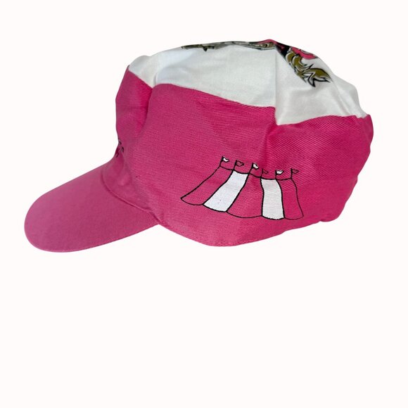 Circus Casino Vegas Painters Cap Snapback VTG Hat Retro 80s Colorblock Pink - Picture 4 of 9